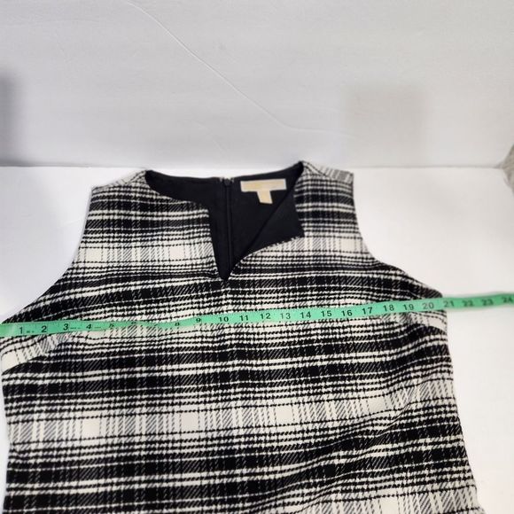 5x$25 Michael Kors  sleeveless mini black white / cream plaid dress size 10 - Picture 14 of 16